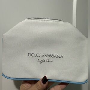 Dolce & Gabbana White Cosmetic Bag wLight Blue